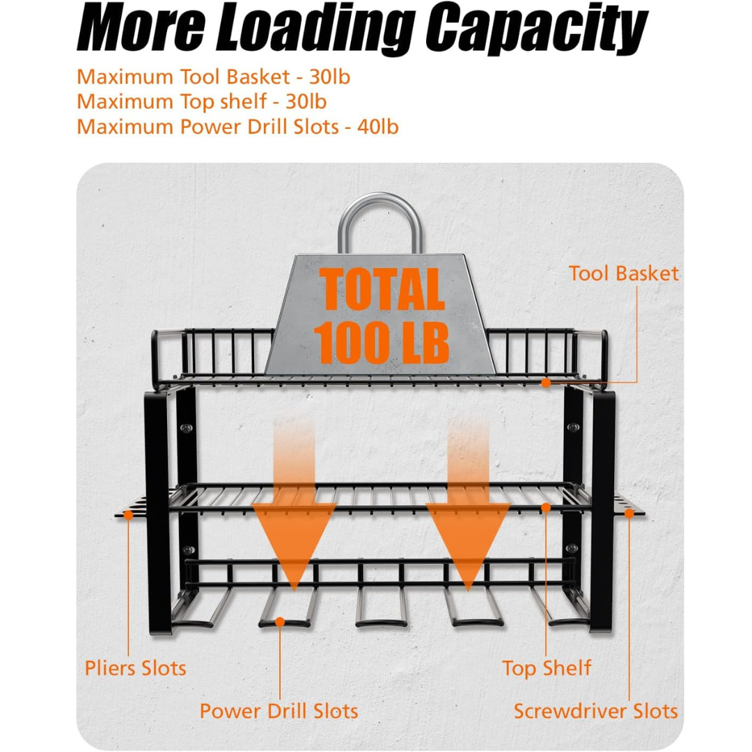 KingTool 3-tier wall tool organizer