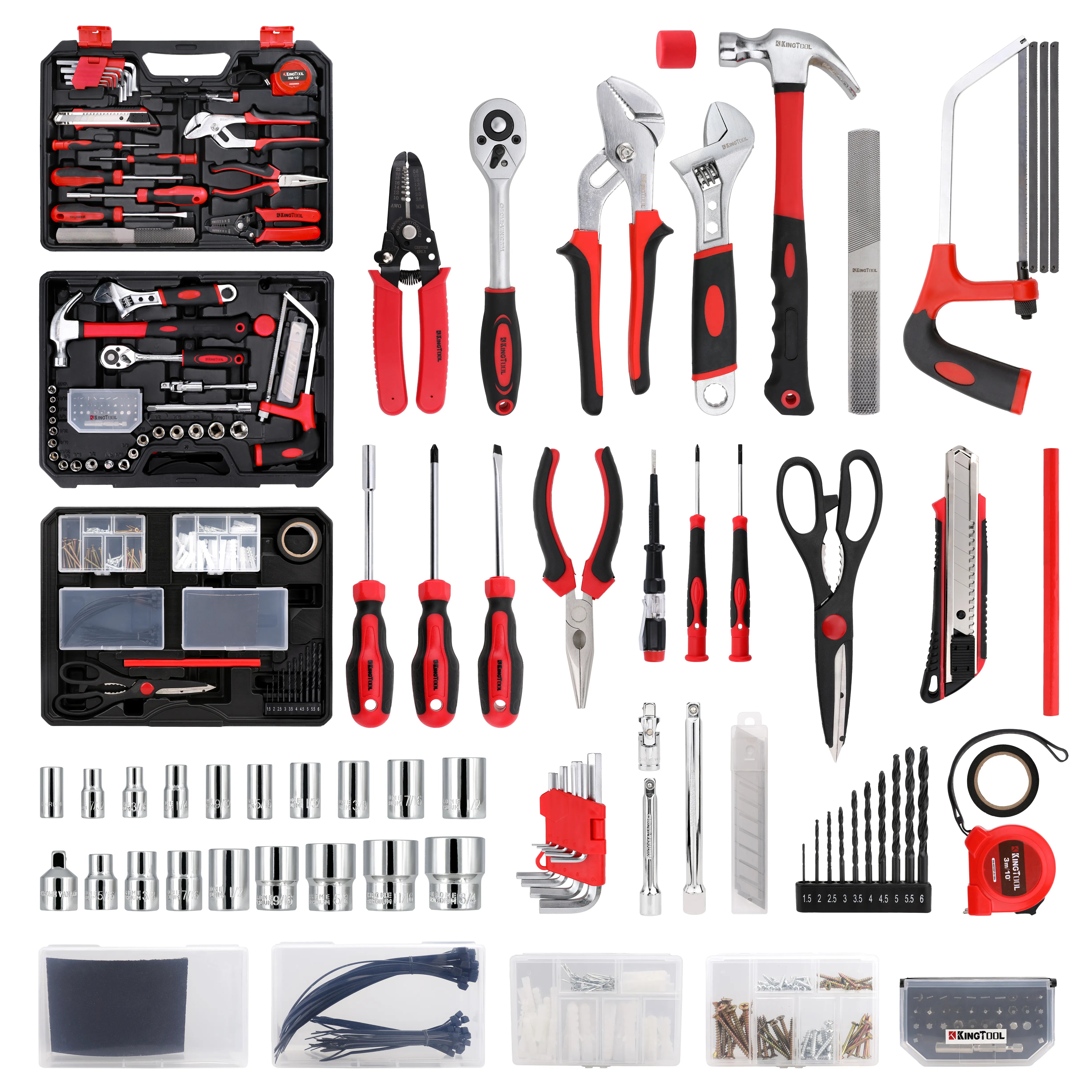 KingTool 325 PCS Home Tool Kit with 3 Layer Storage Case detail 2