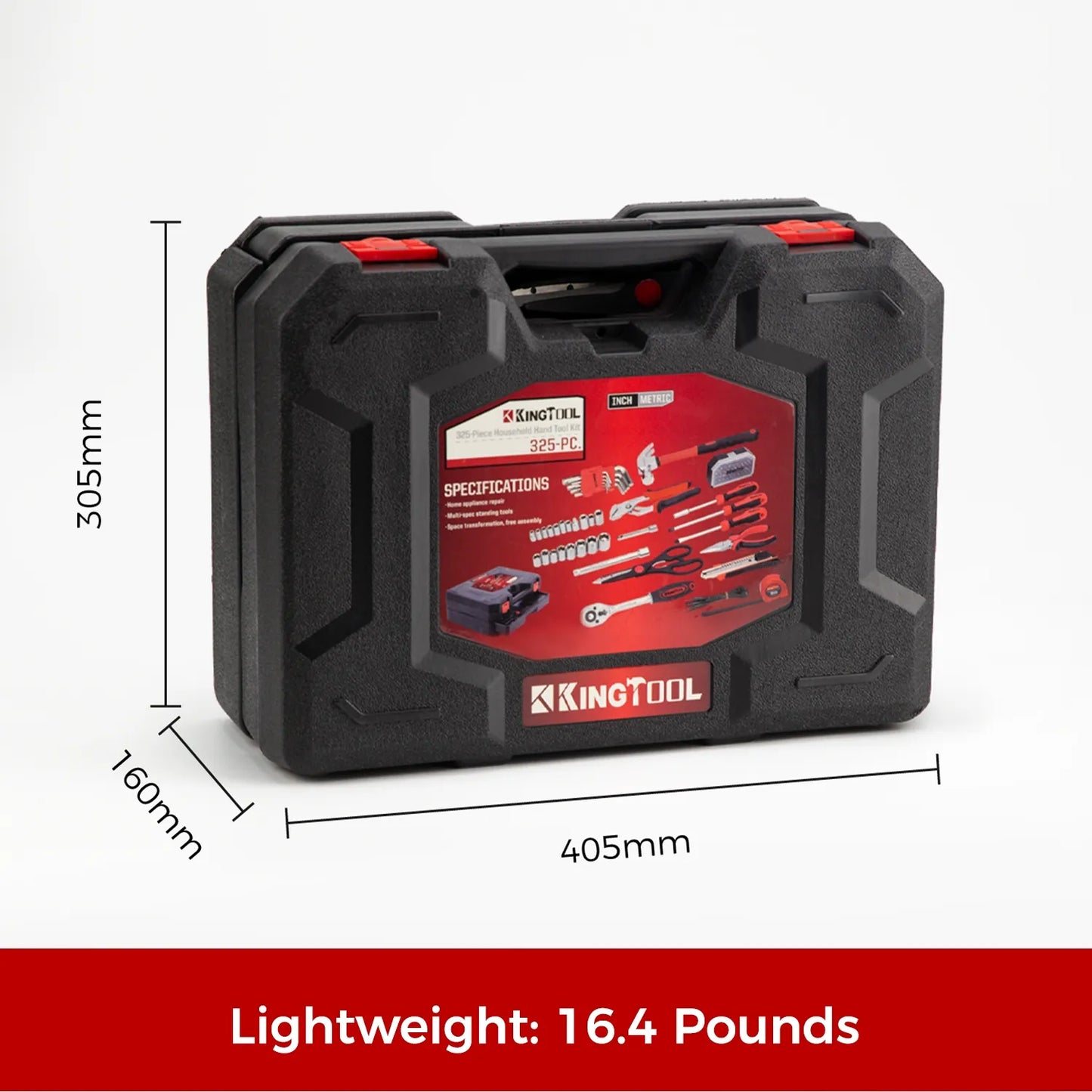 KingTool 325 PCS Home Tool Kit with 3 Layer Storage Case