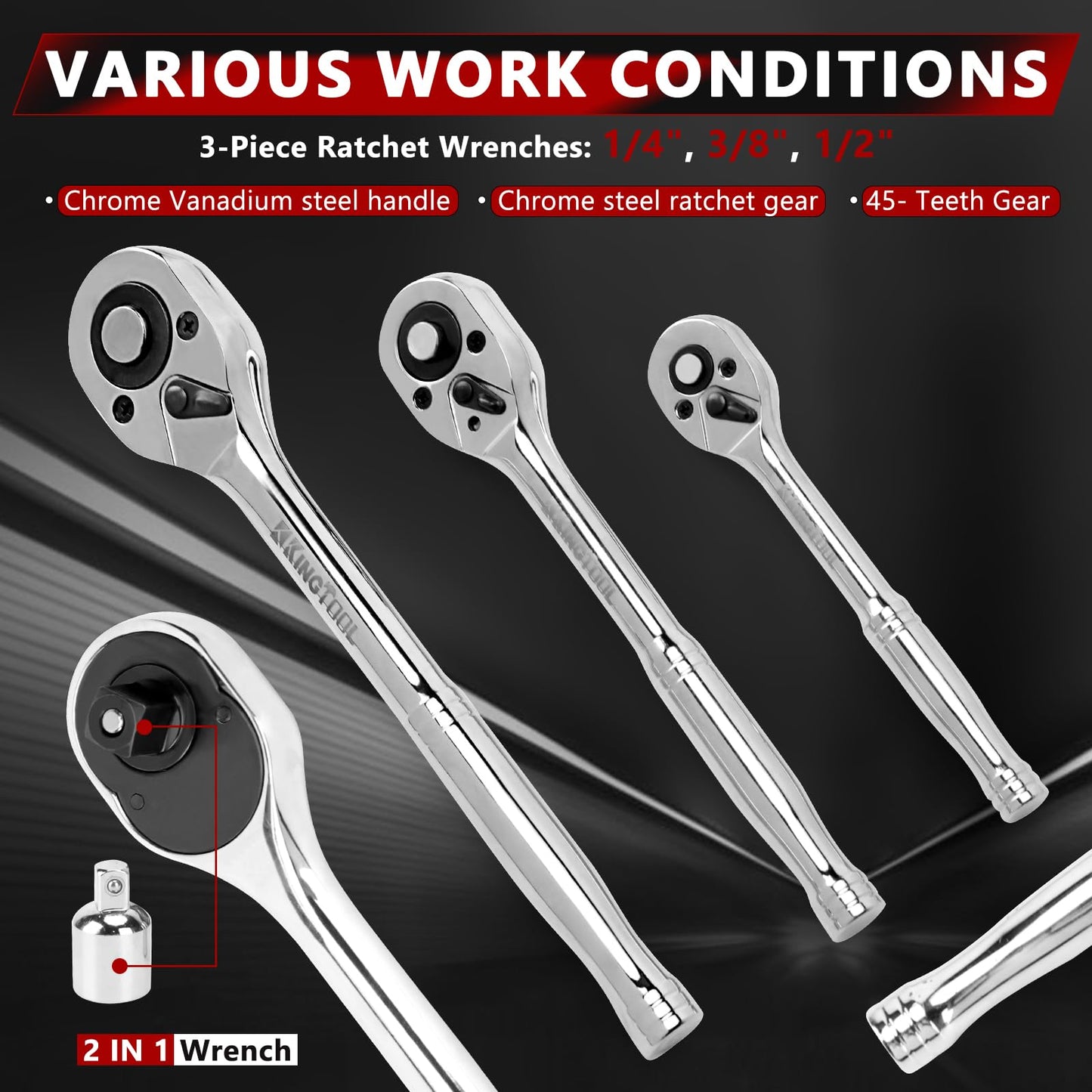 KingTool 408-PCS tool set with heavy-duty case