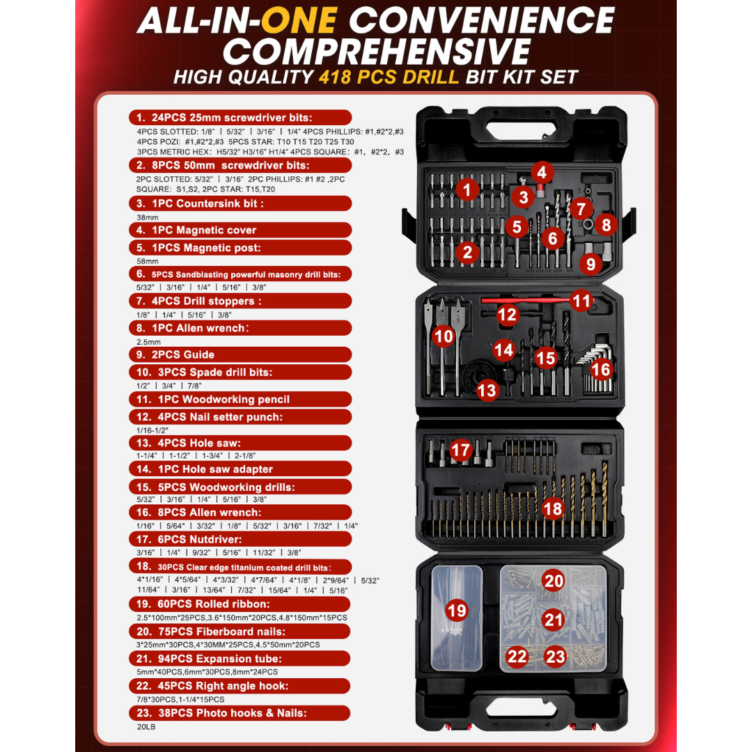 KingTool 418-PCS bit set in foldable case