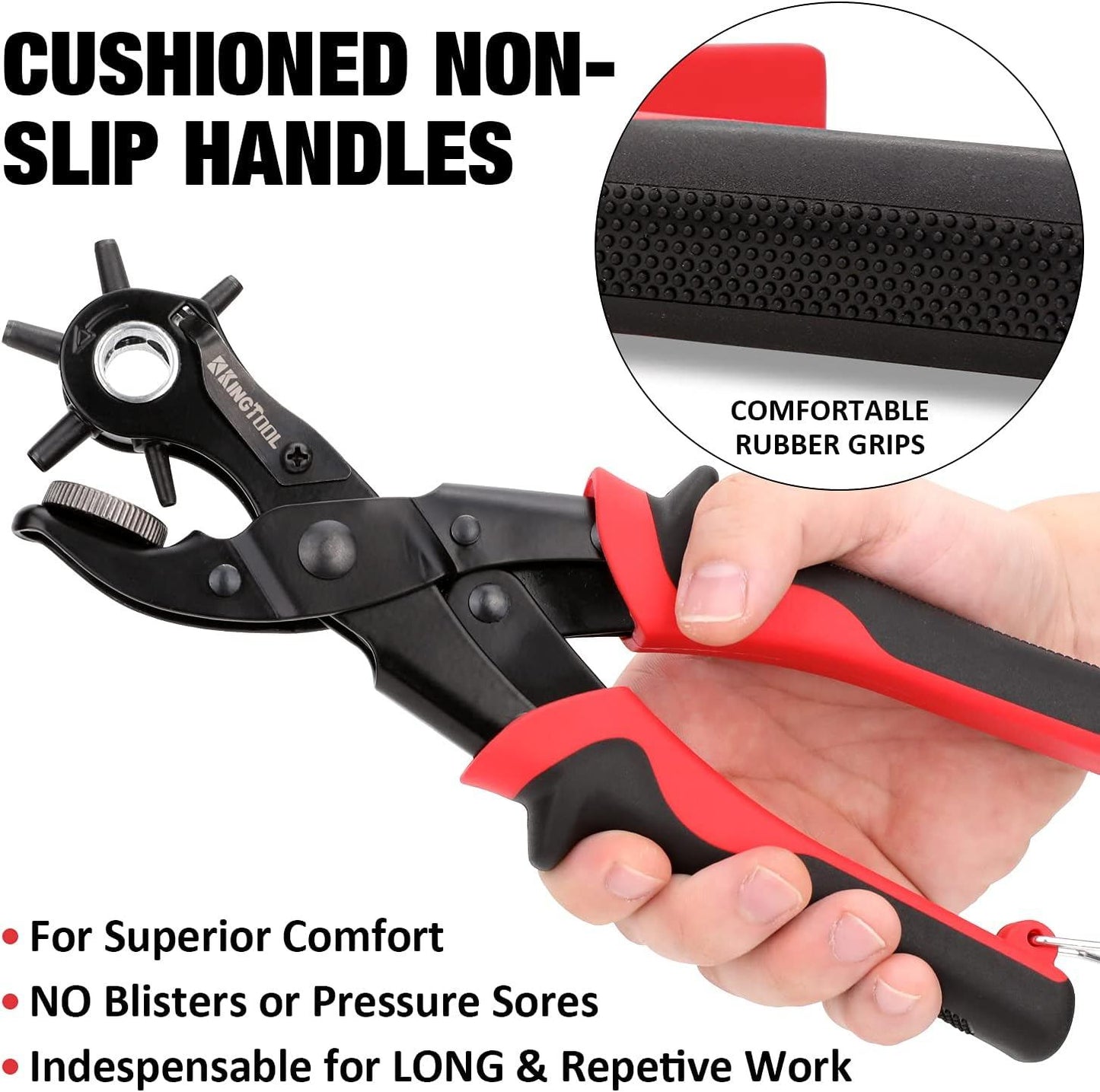 Leather hole punch set with 6 sizes
