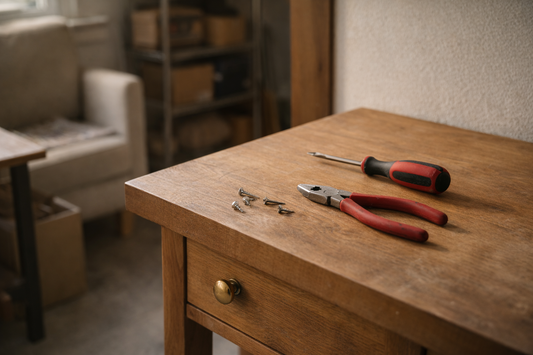 Clean organized everyday home tools ready for small home repairs and daily maintenance