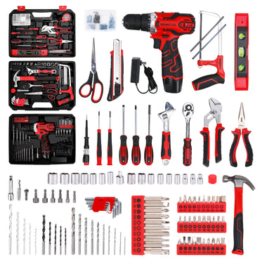 KingTool 276-PCS tool kit with 12V drill and drawer case