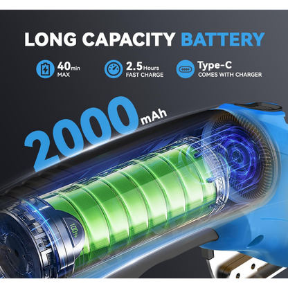 4V Rechargeable Cordless Electric Scissors with Safety Lock (Blue)