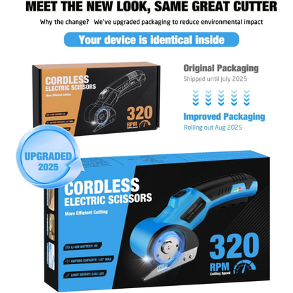 4V Rechargeable Cordless Electric Scissors with Safety Lock (Blue)