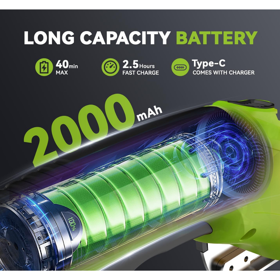 4V Rechargeable Cordless Electric Scissors with Safety Lock (Green)