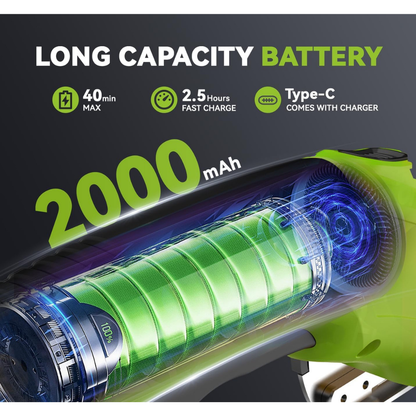 4V Rechargeable Cordless Electric Scissors with Safety Lock (Green)