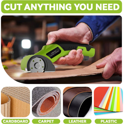 4V Rechargeable Cordless Electric Scissors with Safety Lock (Green)