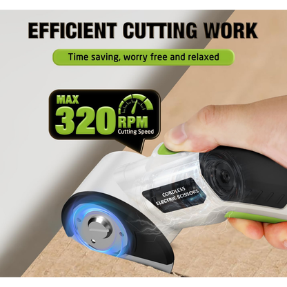 4V Rechargeable Cordless Electric Scissors with Safety Lock (White)