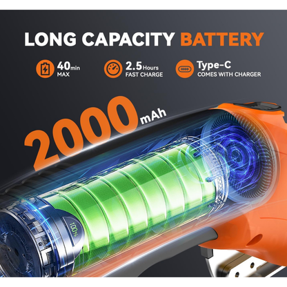 4V Rechargeable Cordless Electric Scissors with Safety Lock (Orange)