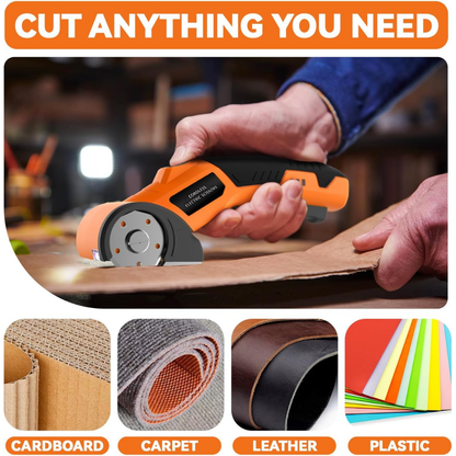 4V Rechargeable Cordless Electric Scissors with Safety Lock (Orange)