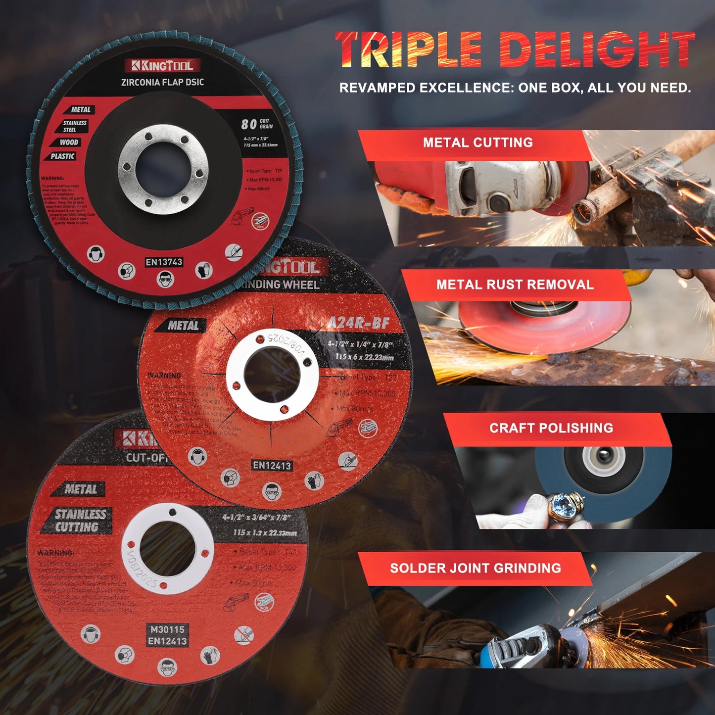 KingTool 31 PCS Grinding & Cutting Wheels