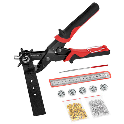 KingTool 2 in 1 Professional Leather Hole Punch with Grommet kit