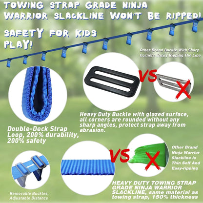 Rainbow Craft 12 Pack Ninja Warrior Obstacle Course - Removable Buckle Loops