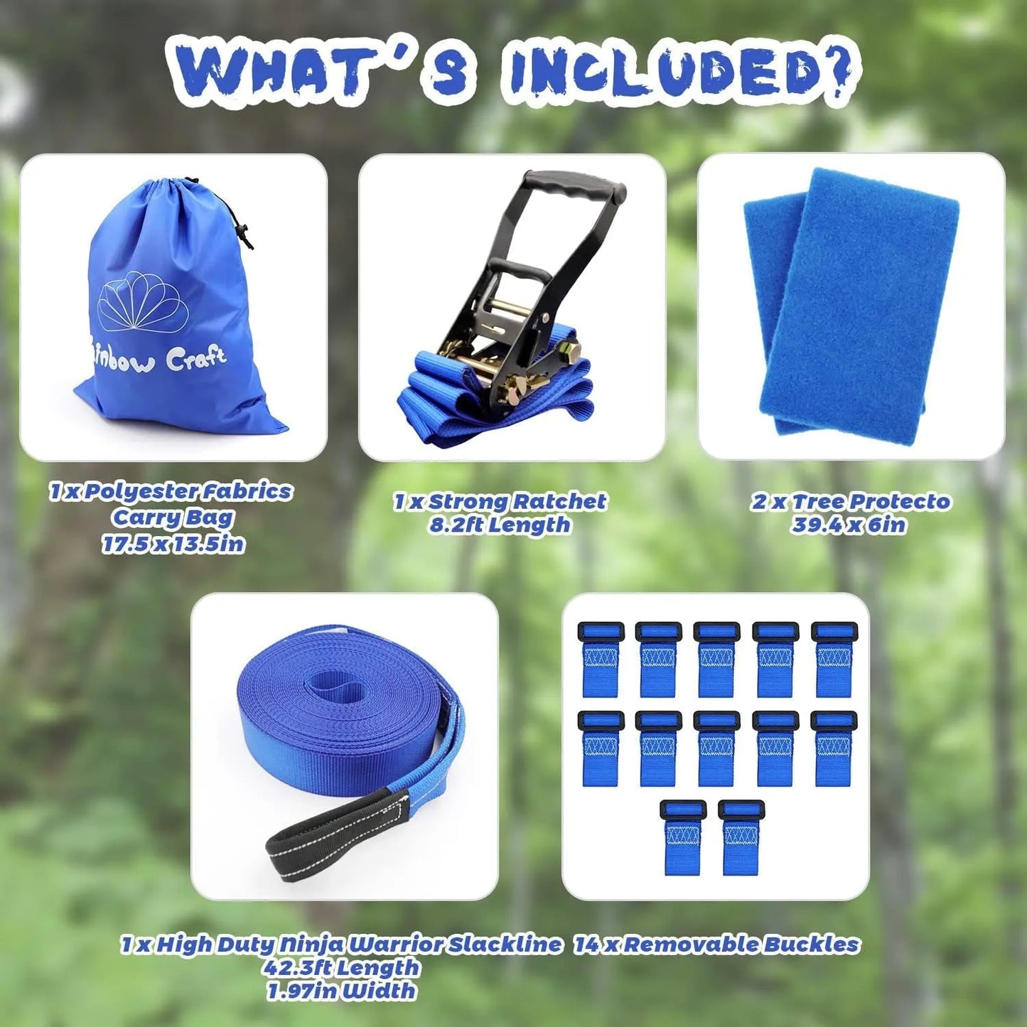 Rainbow Craft 12 Pack Ninja Warrior Obstacle Course - Removable Buckle Loops