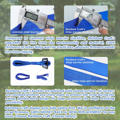 Rainbow Craft 12 Pack Ninja Warrior Obstacle Course - Removable Buckle Loops