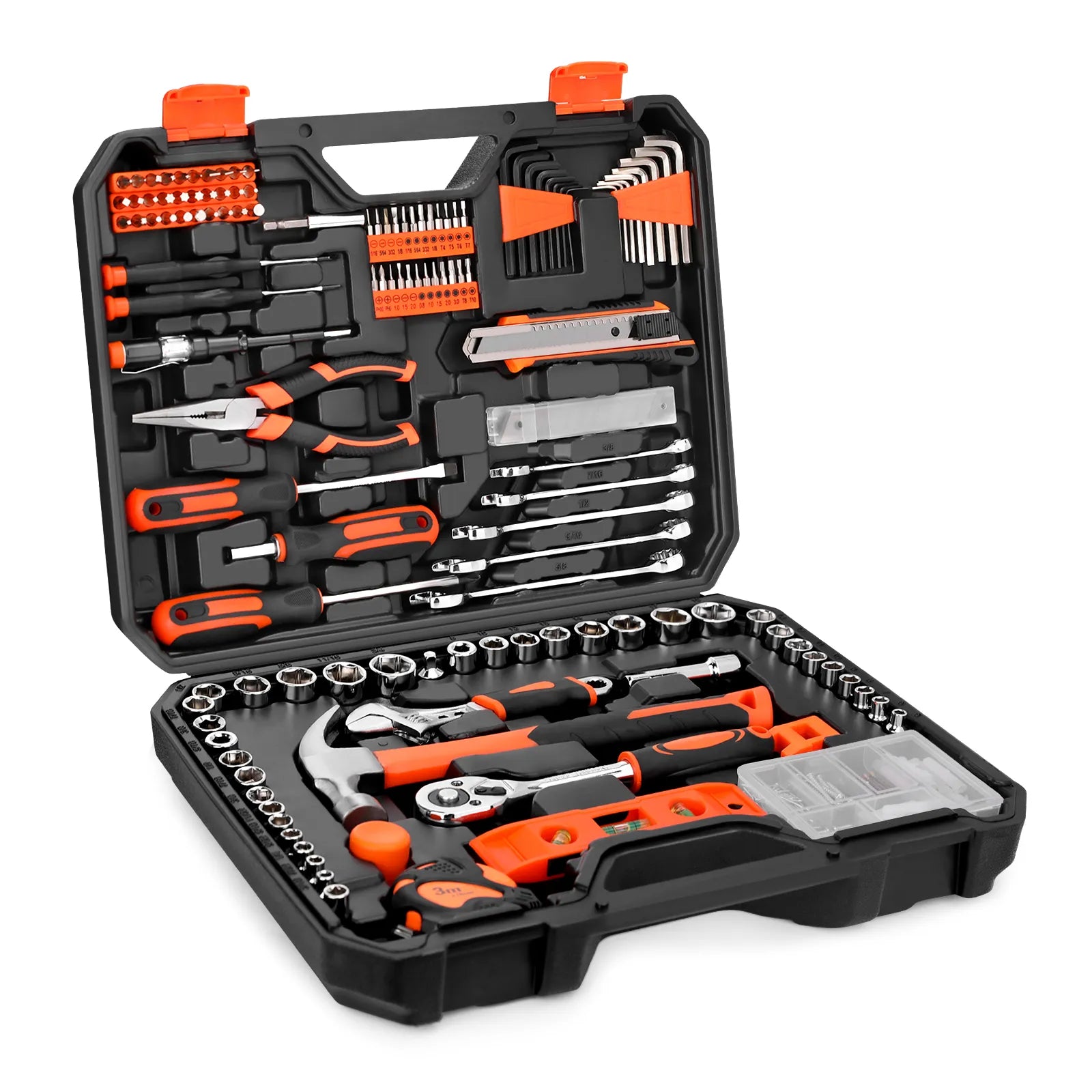 KingTool 248 PCS home tool kit with storage case