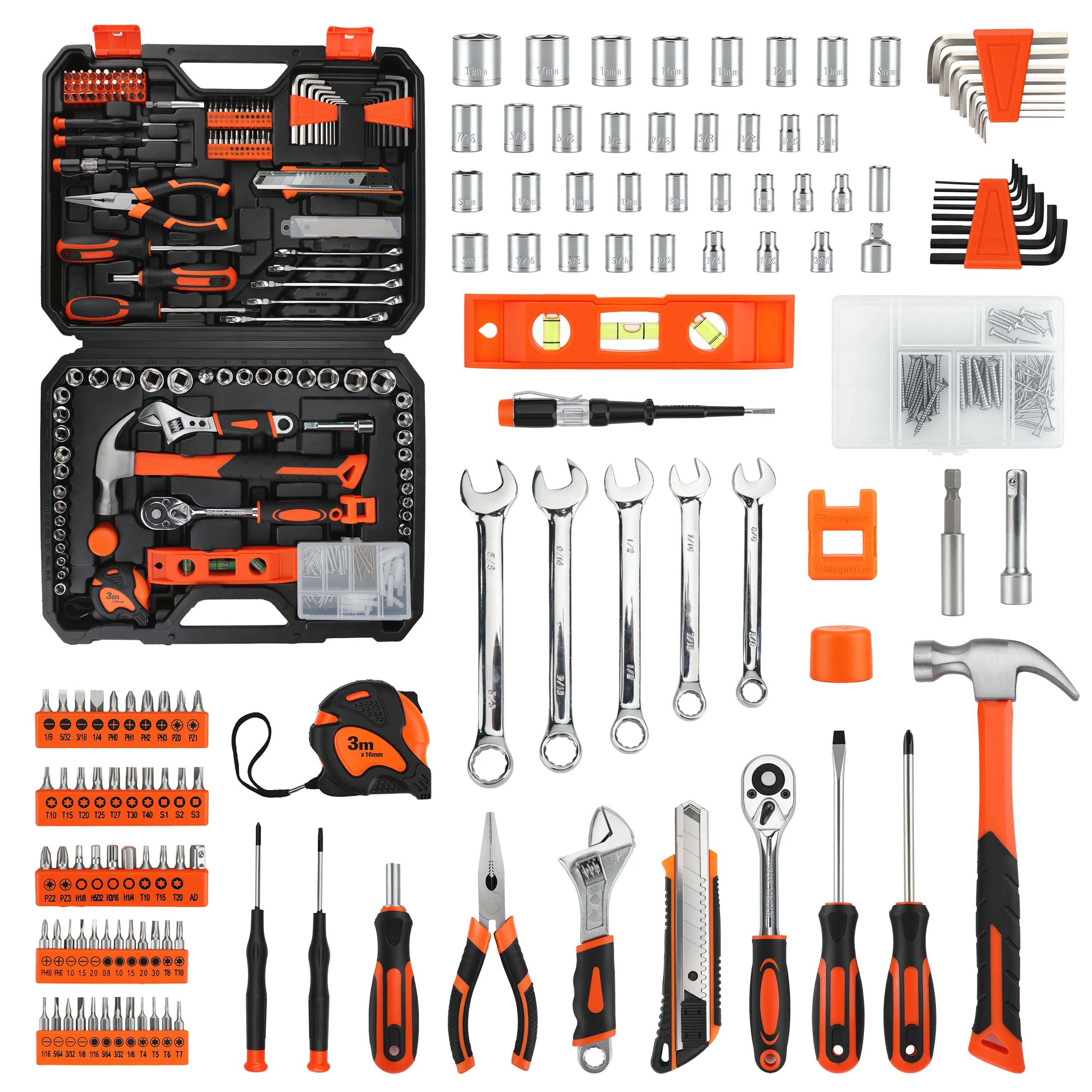 KingTool 248 PCS Home Tool Kit with Storage Case detail 1