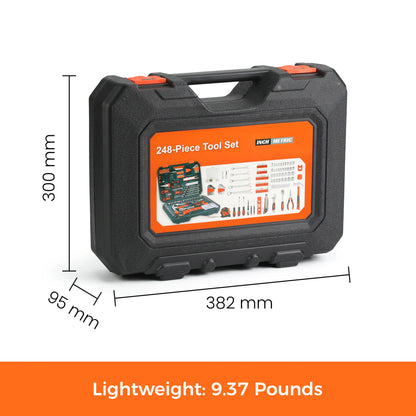 KingTool 248 PCS home tool kit with storage case