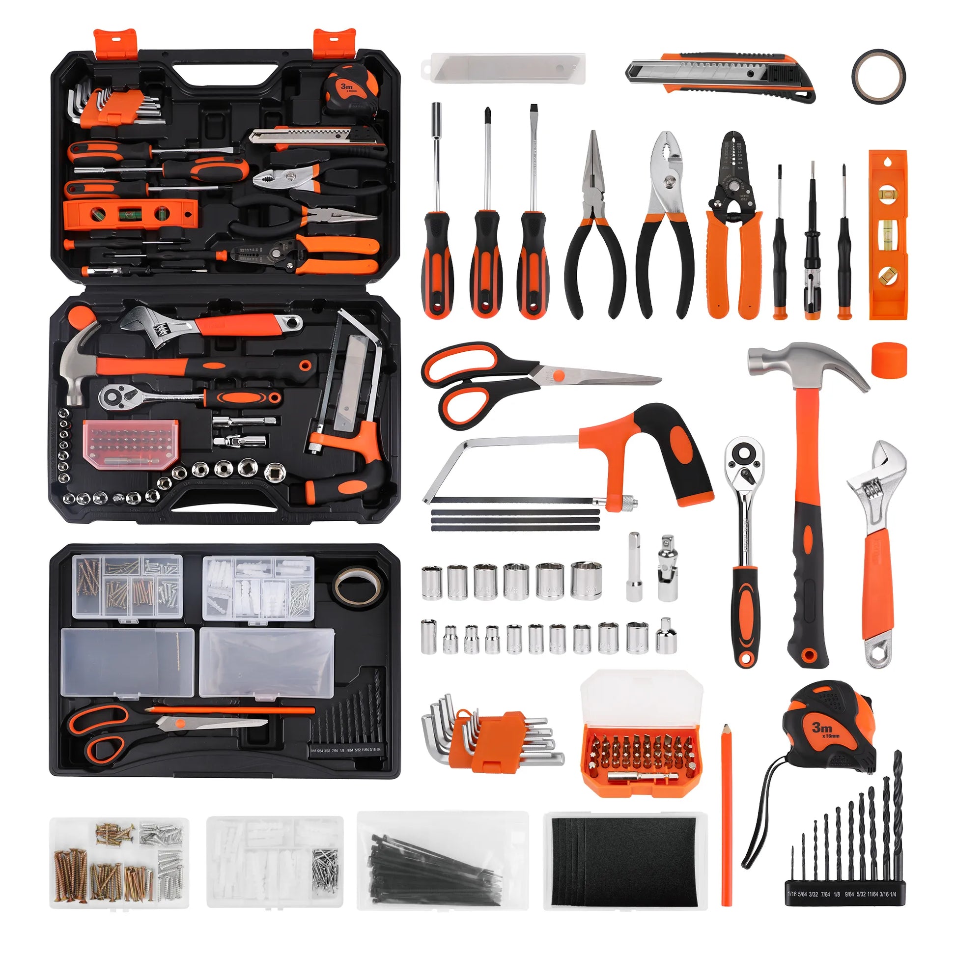 KingTool 328 PCS home tool kit with drawer storage case