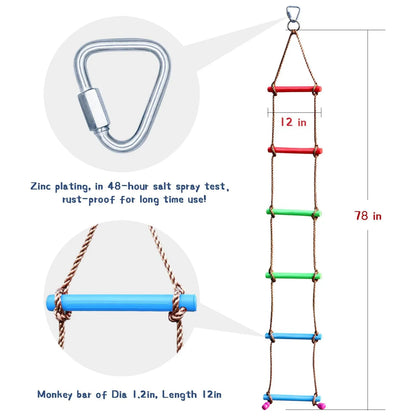 Rainbow Craft 6.6 Feet Climbing Rope Ninja Ladder