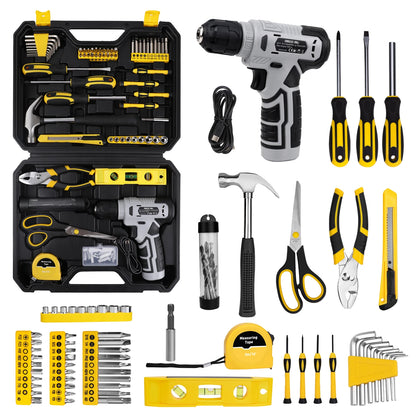 KingTool 139-PCS tool kit with 8V drill