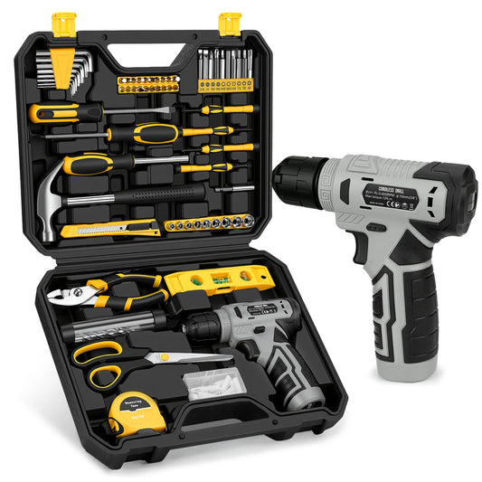 KingTool 139-PCS tool kit with 8V drill