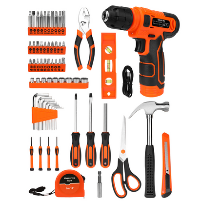 KingTool 139-PCS tool kit with 8V drill