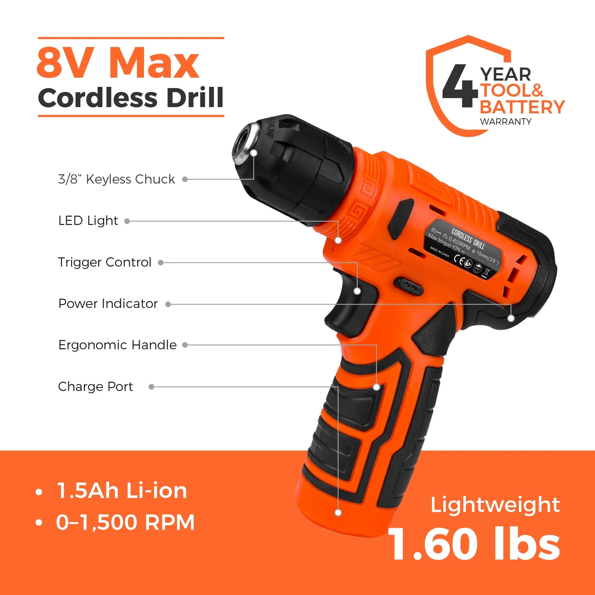 KingTool 139-PCS tool kit with 8V drill