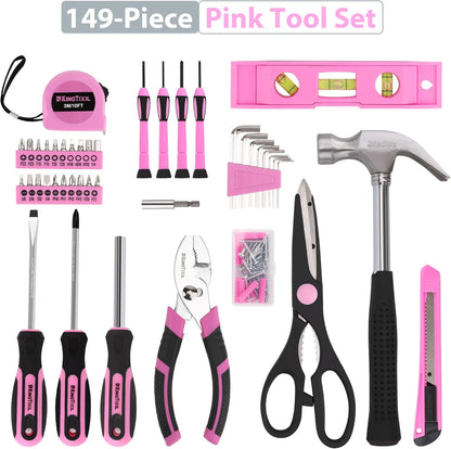 KingTool 149-PCS pink tool set with storage case