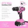KingTool 267-PCS tool kit in pink with drill and bag