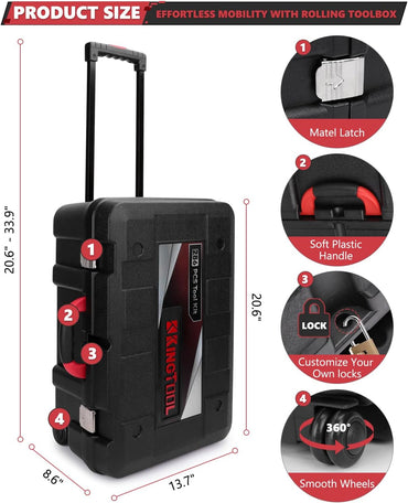 KingTool 286-piece tool set with rollin