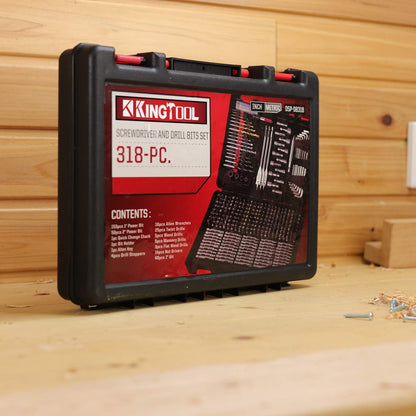 KingTool 318-PCS drill bit set in storage case