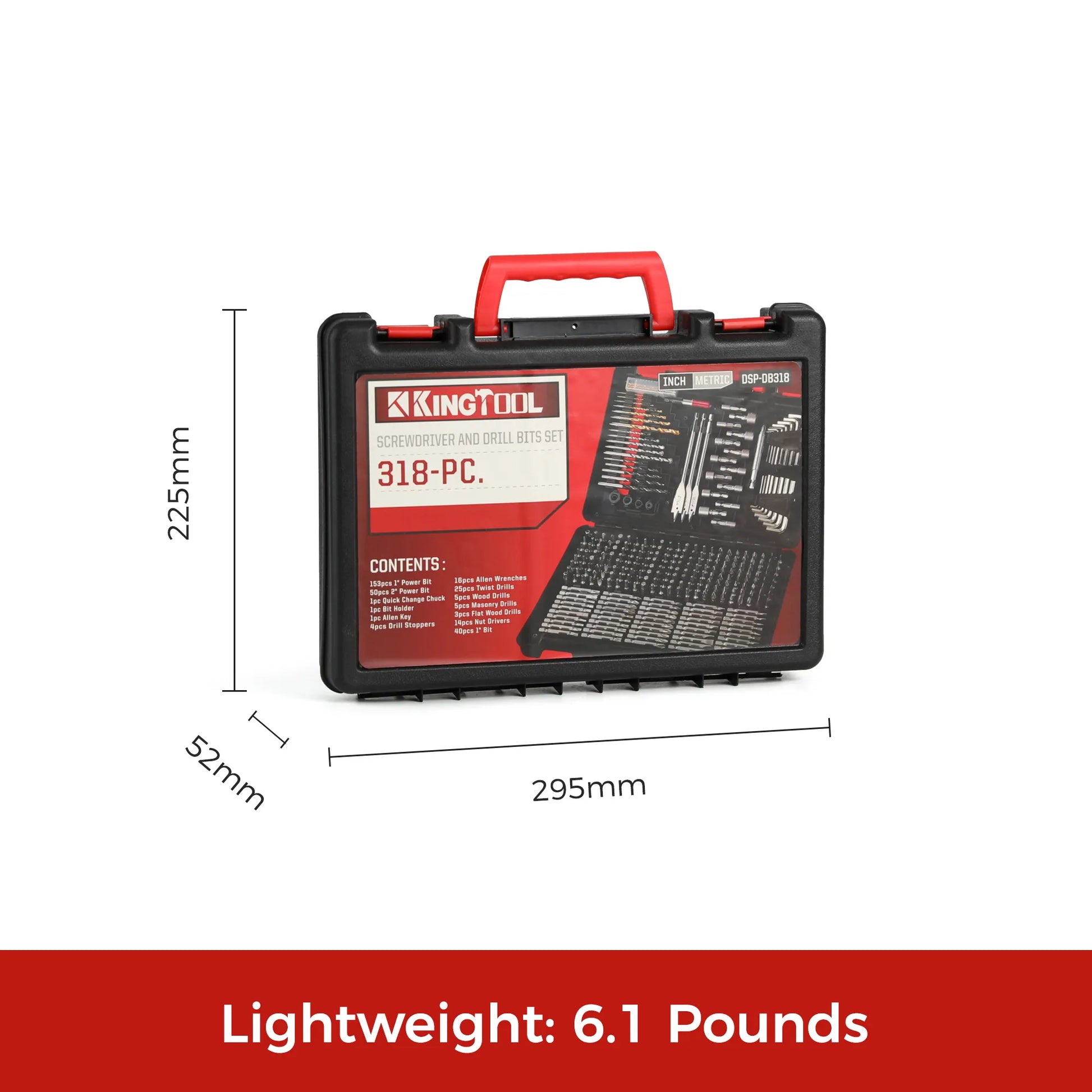 KingTool 318-PCS drill bit set in storage case