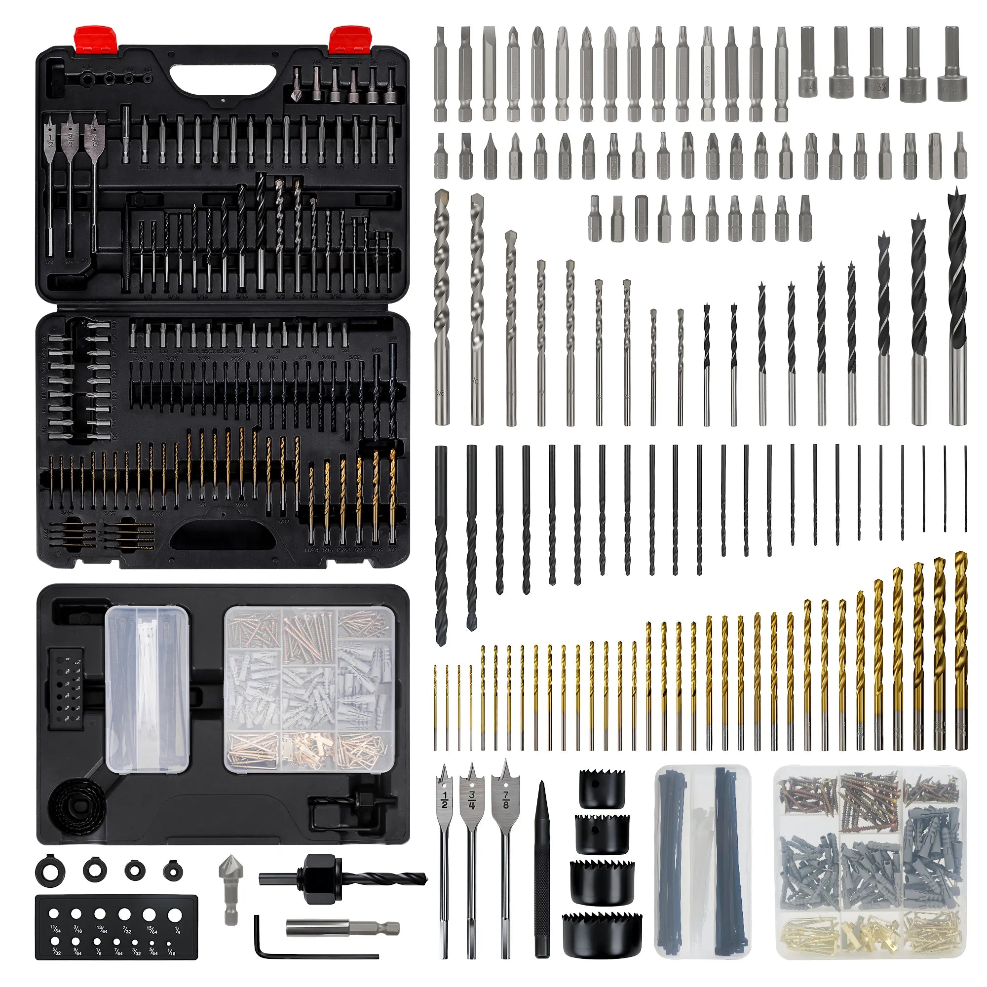 KingTool 400 PCS Drill Bit Set with Slide Drawer Case detail 1