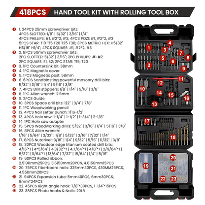 KingTool 418-PCS bit set in foldable case