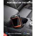 Portable air pump inflating car tire