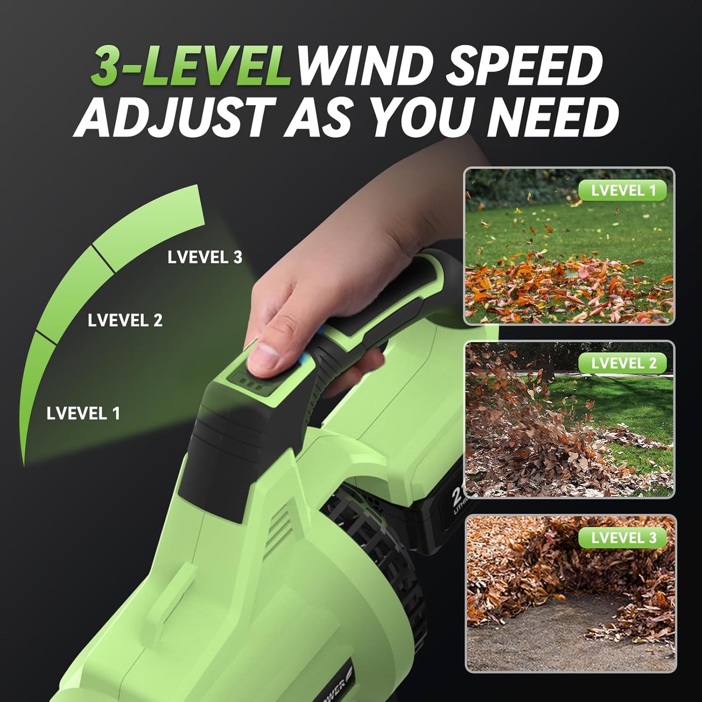 KingTool cordless leaf blower in use