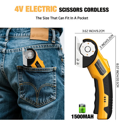 Cordless cutter cutting cardboard
