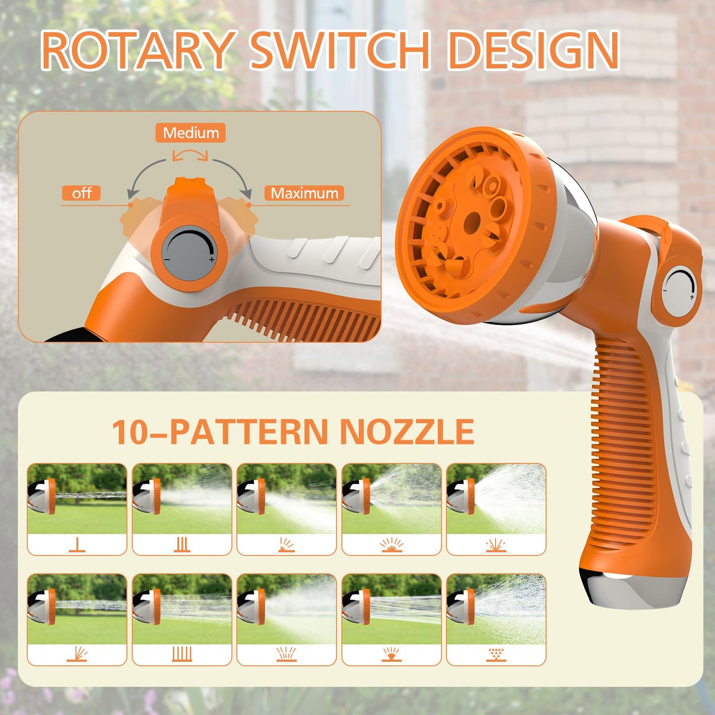 Wall-mounted retractable hose reel in use