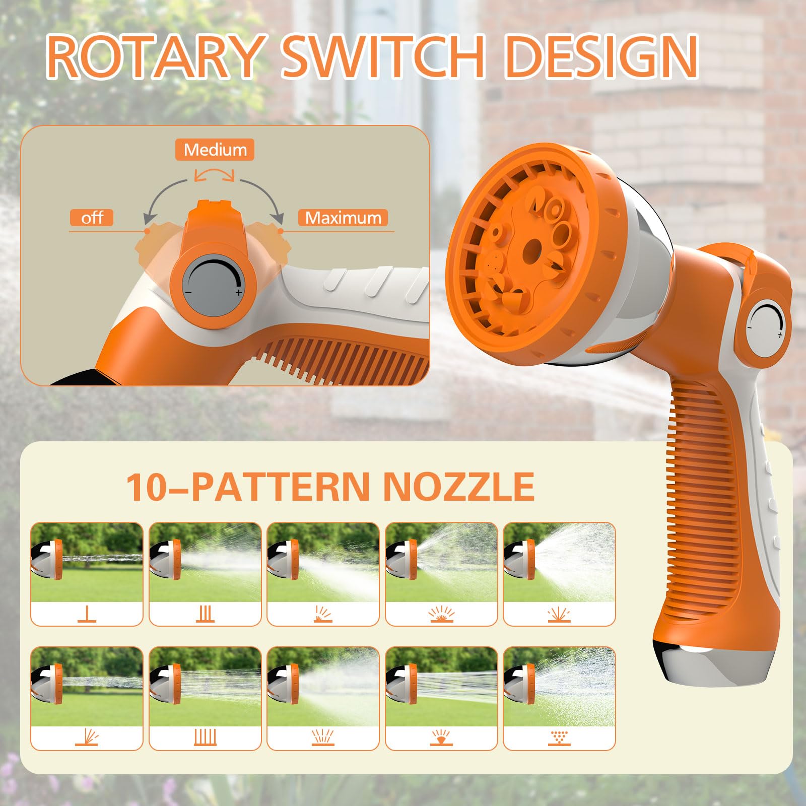 Wall-mounted retractable hose reel in use