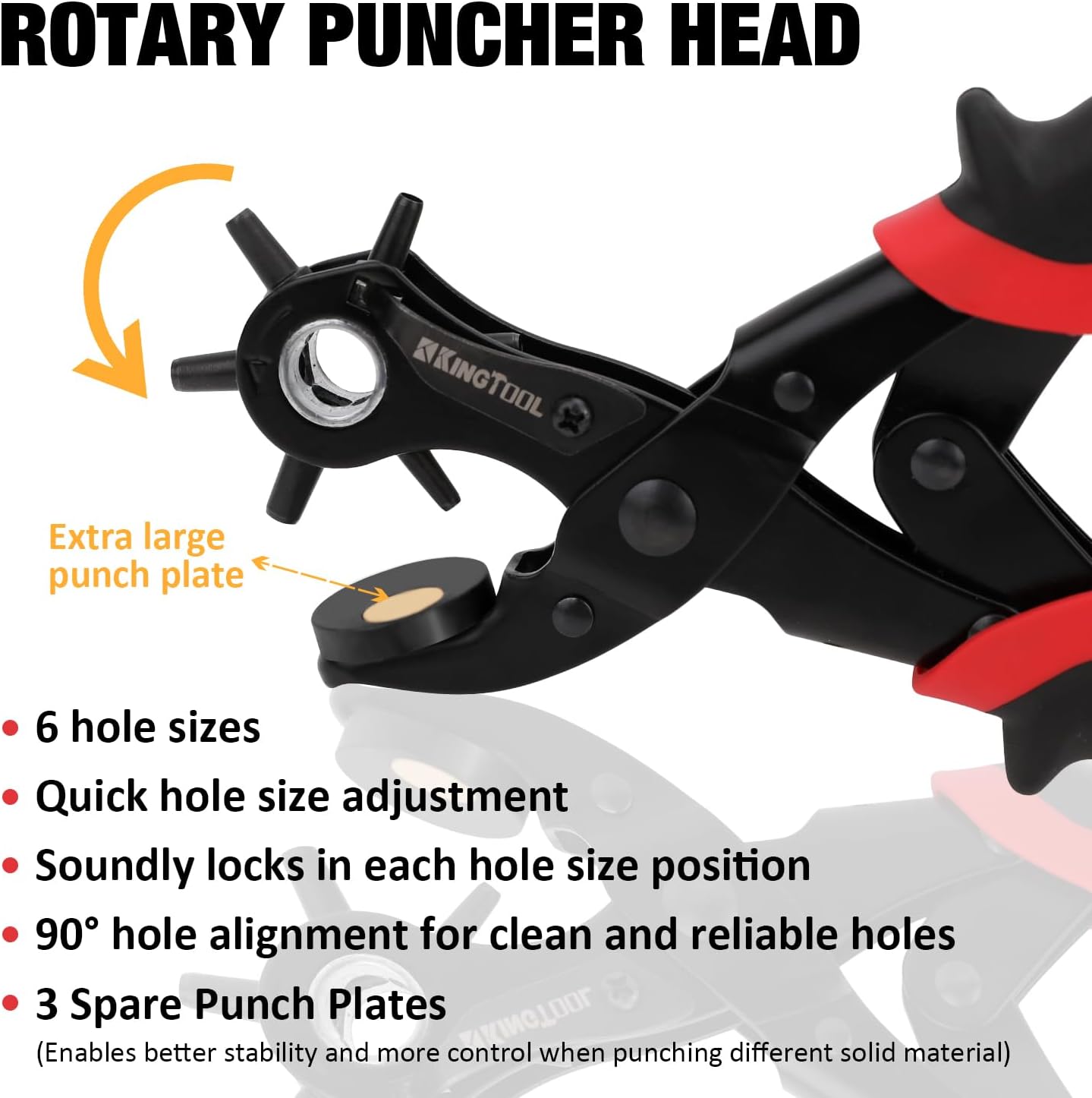 Leather hole punch set with 6 sizes