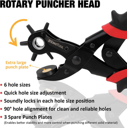 Leather hole punch set with 6 sizes