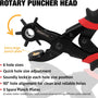 Leather hole punch set with 6 sizes