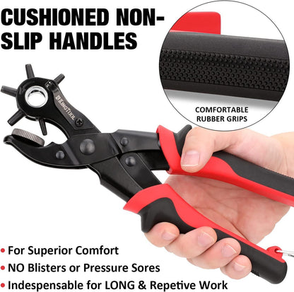 Leather hole punch set with 6 sizes
