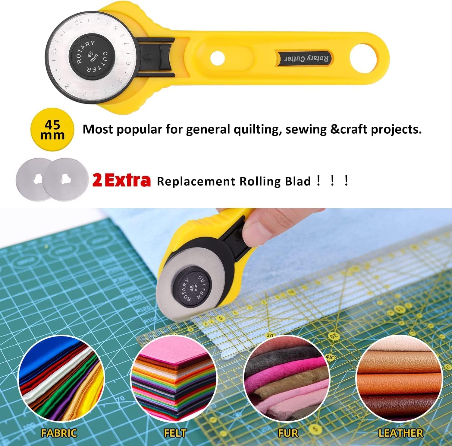 78-piece sewing kit with rotary cutter