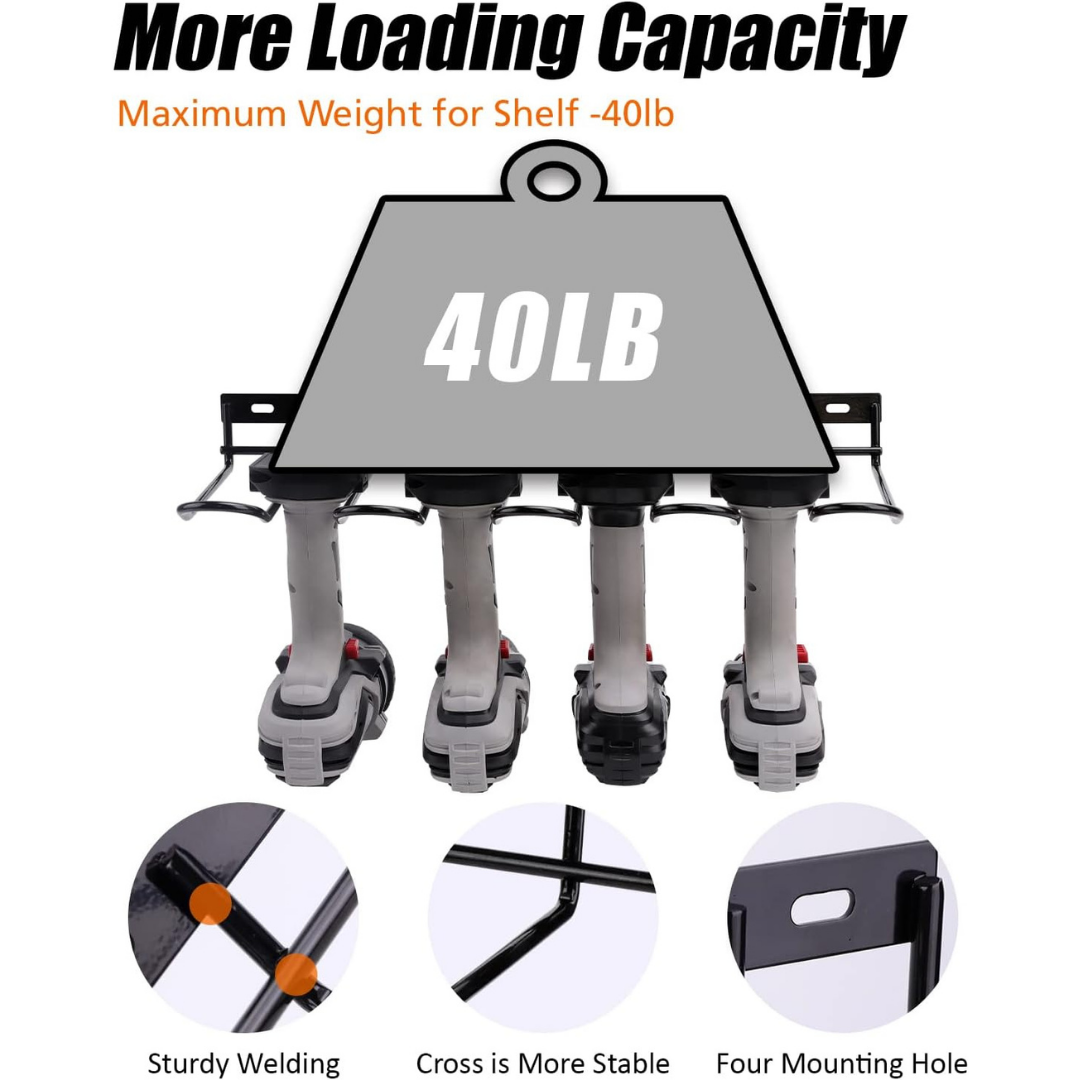 Kingtool 1 Tier Wall Tool Organizer - 40LB Capacity