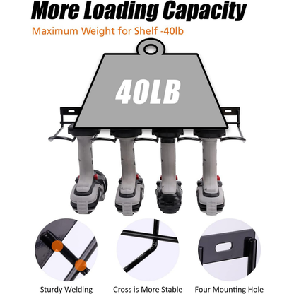 Kingtool 1 Tier Wall Tool Organizer - 40LB Capacity