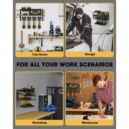 KingTool  3 Tier Wall Wall Tool Organizer - 6 Outlet Charging Station